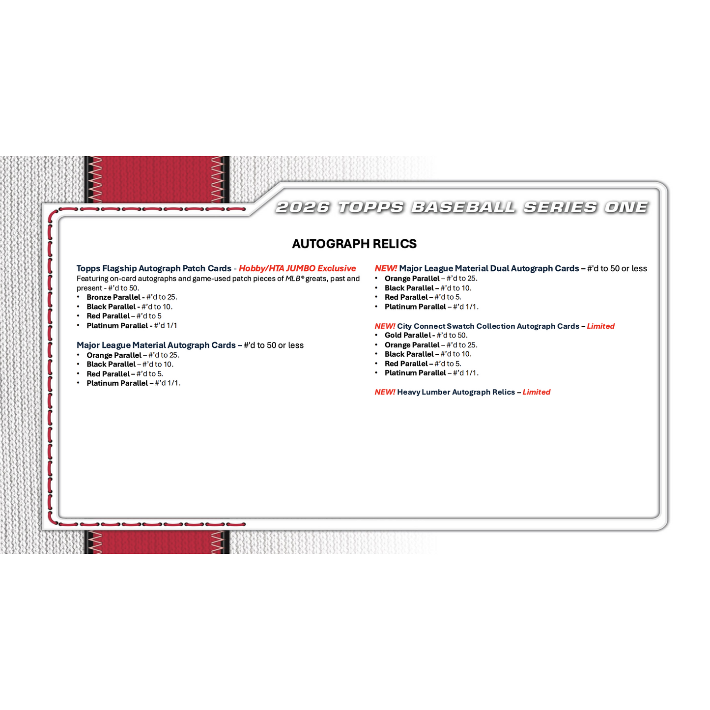 2026 Topps Series 1 Baseball Hobby Jumbo 6-Box Case