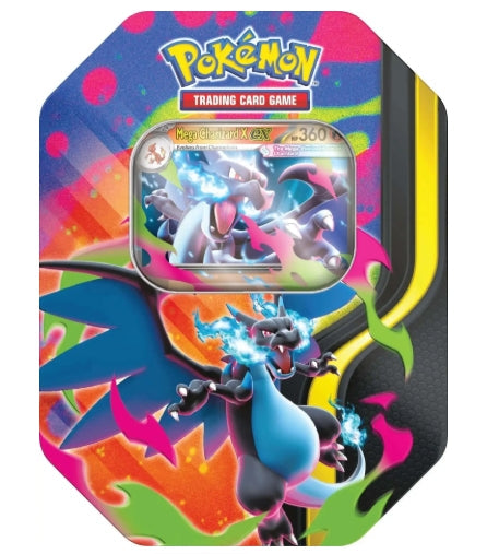 Pokemon TCG: Mega Evolution - Mega Charizard X Tin (PRE-ORDER)